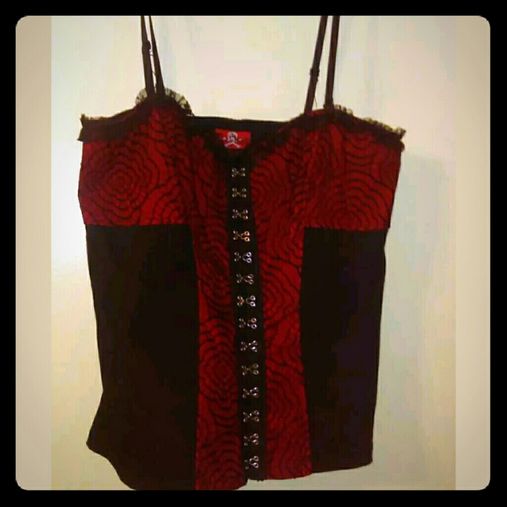 Hot topic Royal bones Corset Bustier Goth Punk Top